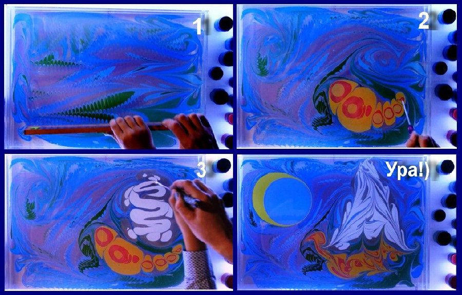 Dibujos sobre agua Ebru